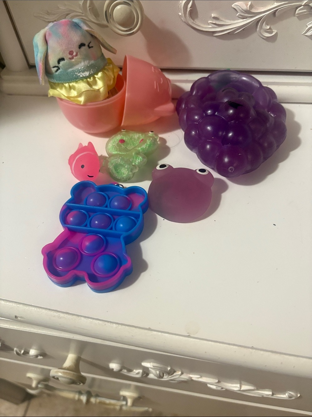 Kids Sensory Toy Pack - Purple, Blue & Pink Pop-It and Squishies